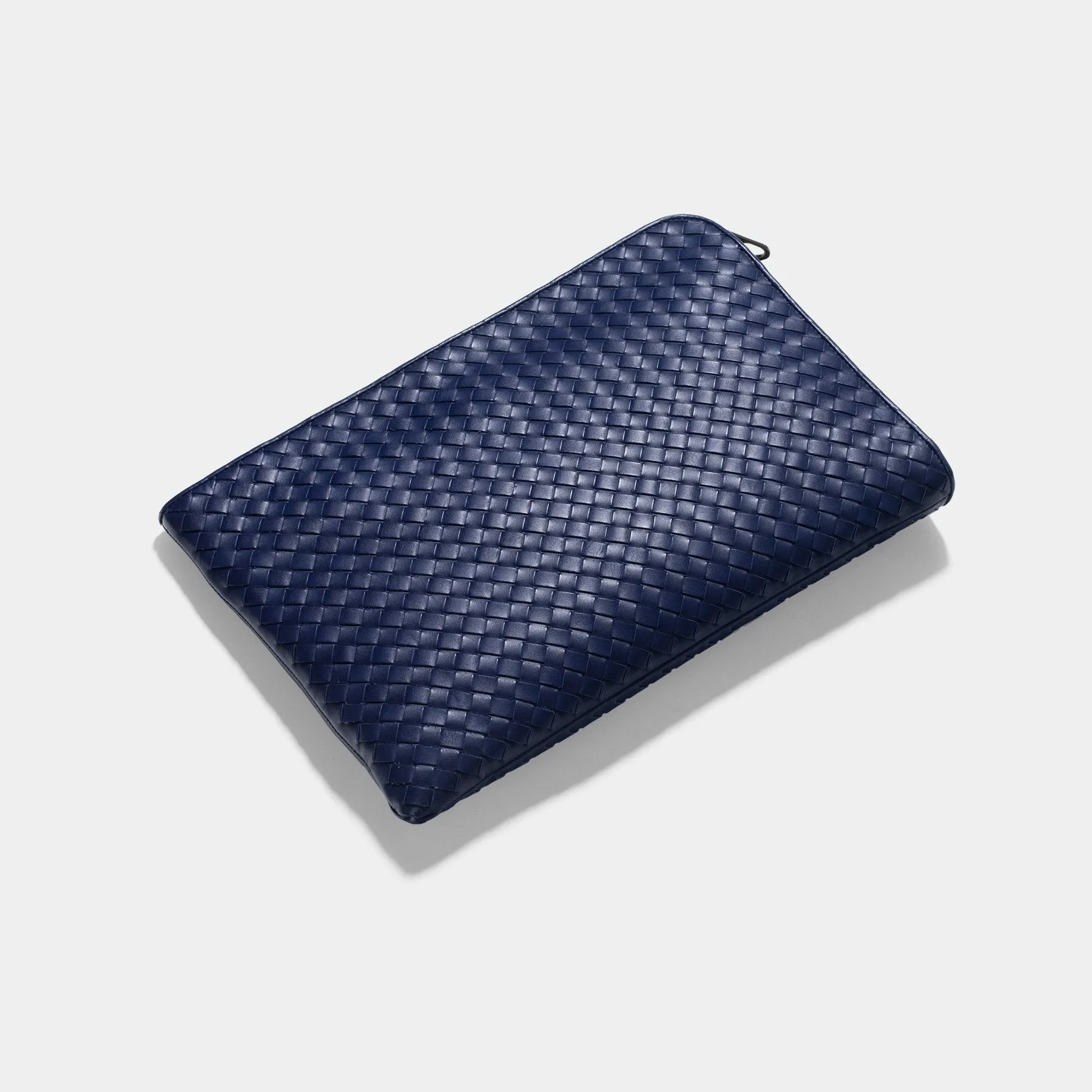 BOTTEGA VENETA DARK PURPLE INTRECCIATO DOCUMENT CASE