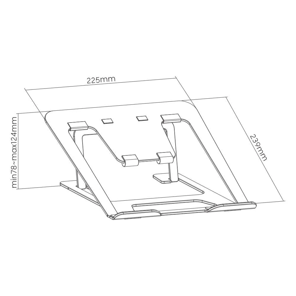 Brateck Portable 6-Level Adjustable Laptop Riser For 11"-15" Tablets Books Laptop Stand Holder (AR-12)