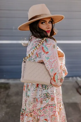 Brisk Evening Crossbody In Warm Taupe