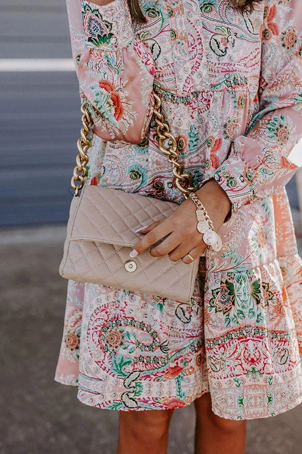 Brisk Evening Crossbody In Warm Taupe