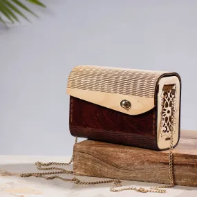 Brown - Handcrafted Birch Wooden Sling Bag