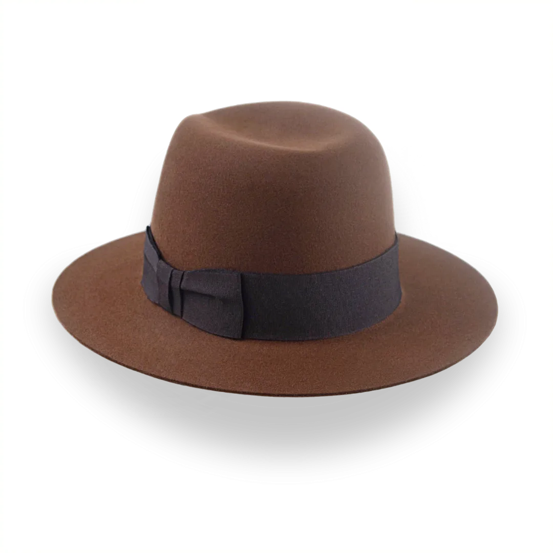 Brown Iconic Young Indiana Jones Fur Felt Fedora Hat | The Voyager