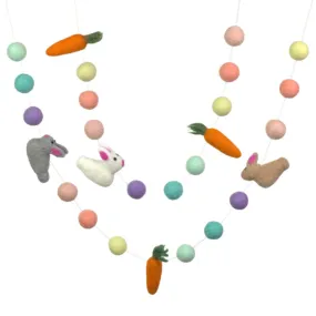 Bunny & Carrot Easter Garland- Bright Colors