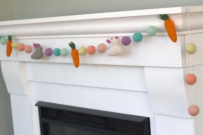 Bunny & Carrot Easter Garland- Bright Colors