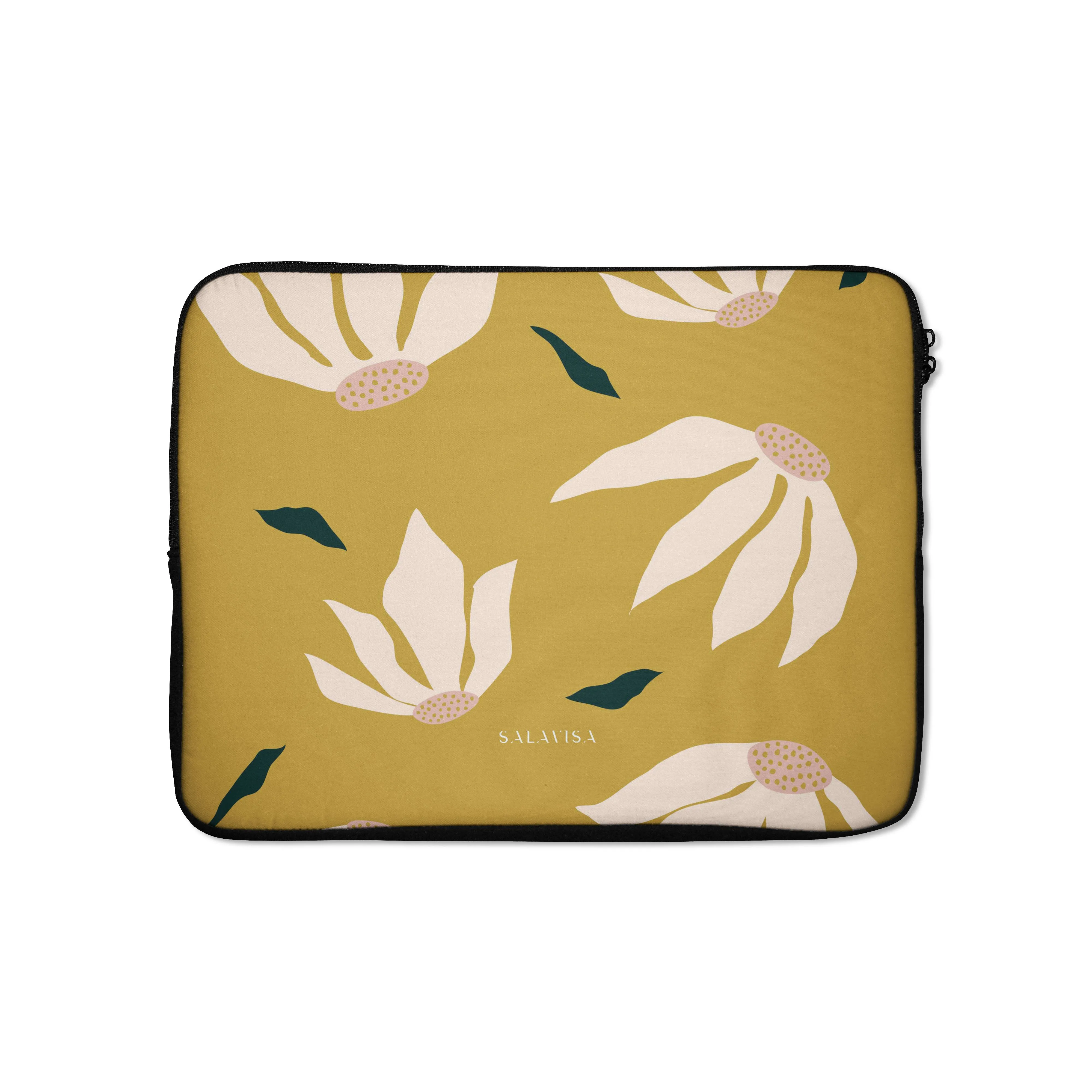 Burnt Yellow Flowers Laptop Sleeve