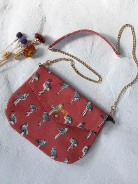 Canvas Flamingo Sling Bag