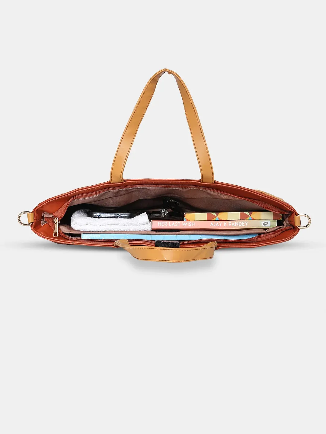 Caprese Ollie Laptop Satchel Large Tan