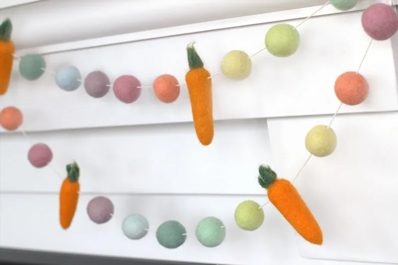 Carrot Easter Garland- Pastel