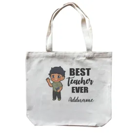 Chibi Teachers Indian Man Best Teacher Ever Addname Canvas Bag