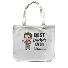 Chibi Teachers Malay Man Best Teacher Ever Addname Canvas Bag