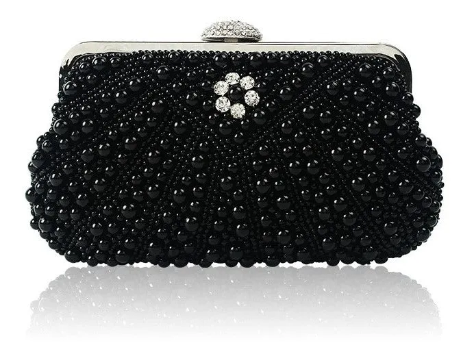 Chic Pearls Party Bag with Diamonds