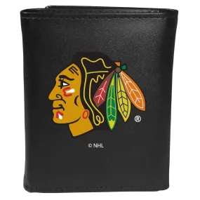 Chicago Blackhawks® Leather Tri-fold Wallet, Large Logo