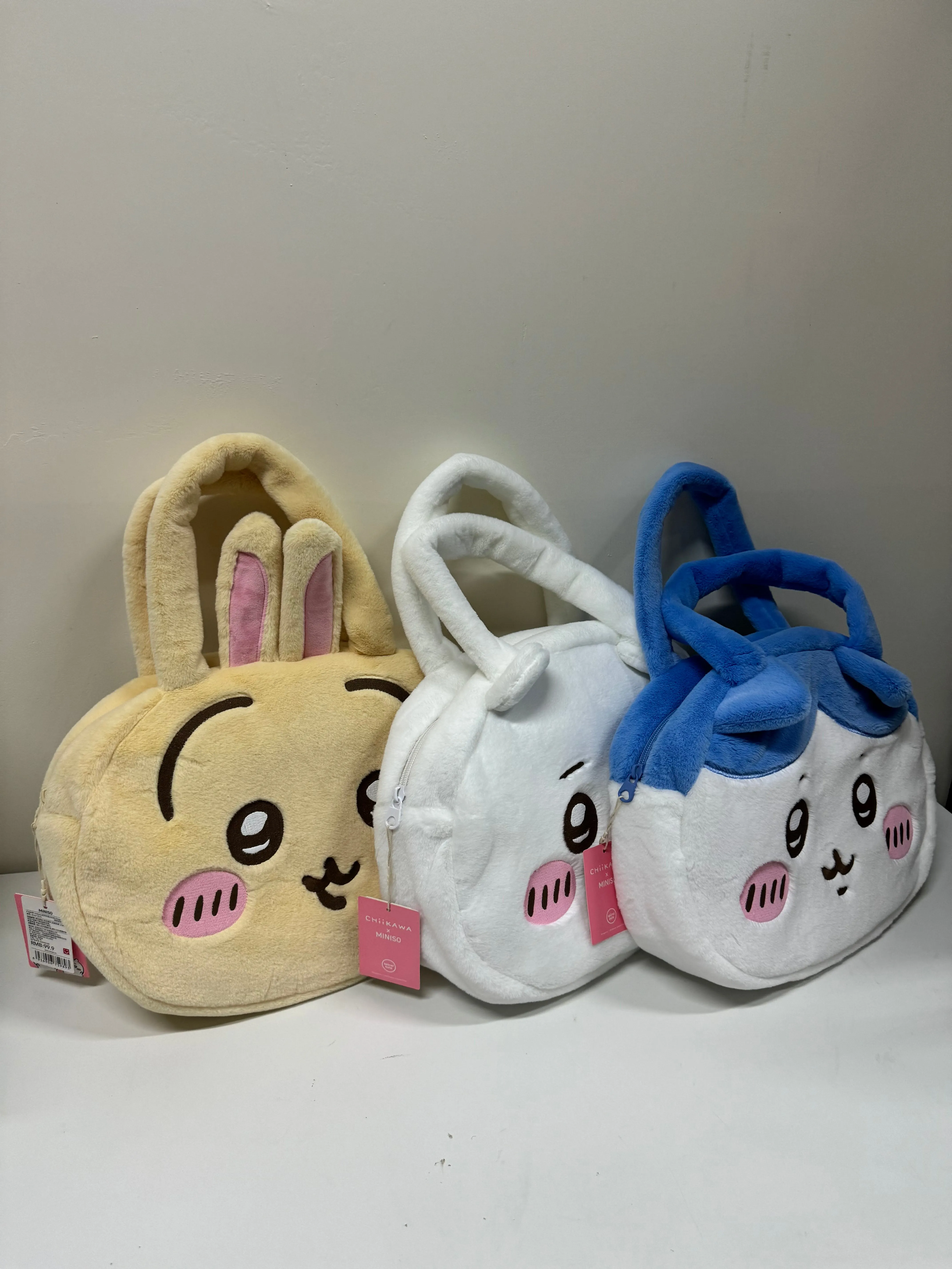 ChiiKawa X Miniso | ChiiKawa Hachiware Usagi Big Head Plush Bag - Kawaii items Room Decoration