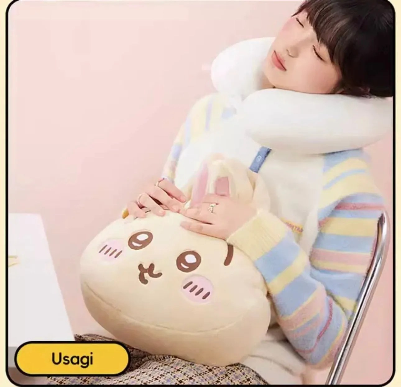 ChiiKawa X Miniso | ChiiKawa Hachiware Usagi Big Head Plush Bag - Kawaii items Room Decoration