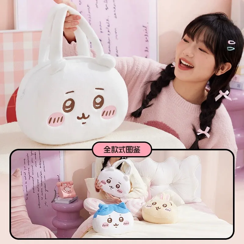 ChiiKawa X Miniso | ChiiKawa Hachiware Usagi Big Head Plush Bag - Kawaii items Room Decoration