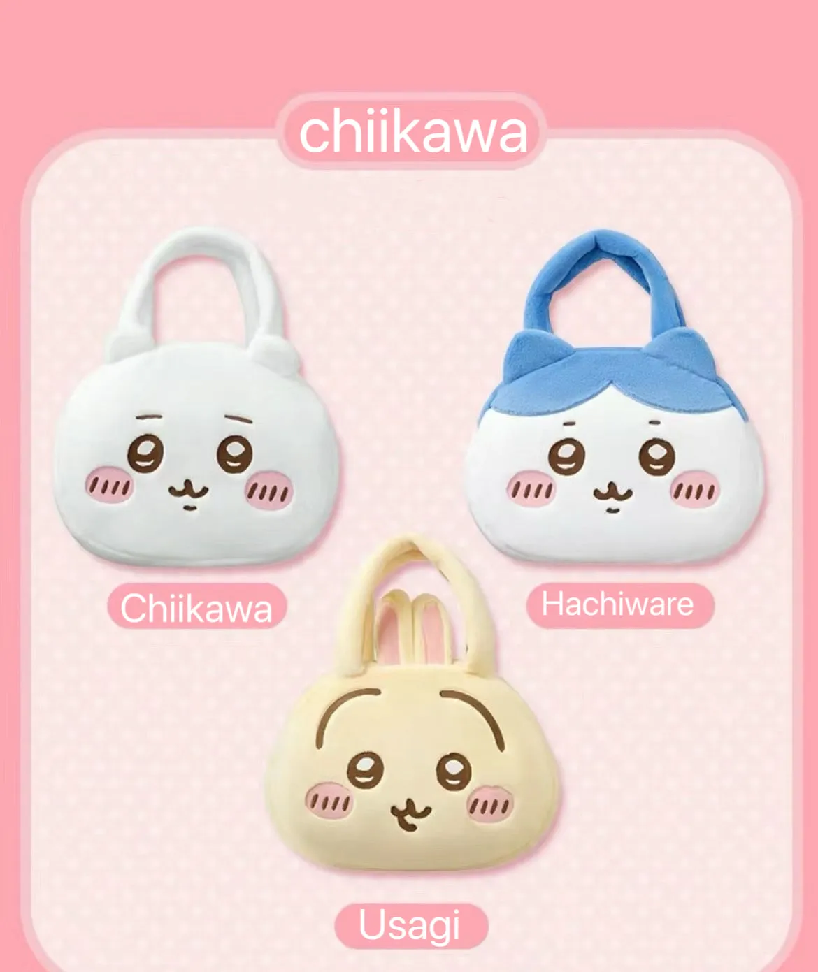 ChiiKawa X Miniso | ChiiKawa Hachiware Usagi Big Head Plush Bag - Kawaii items Room Decoration