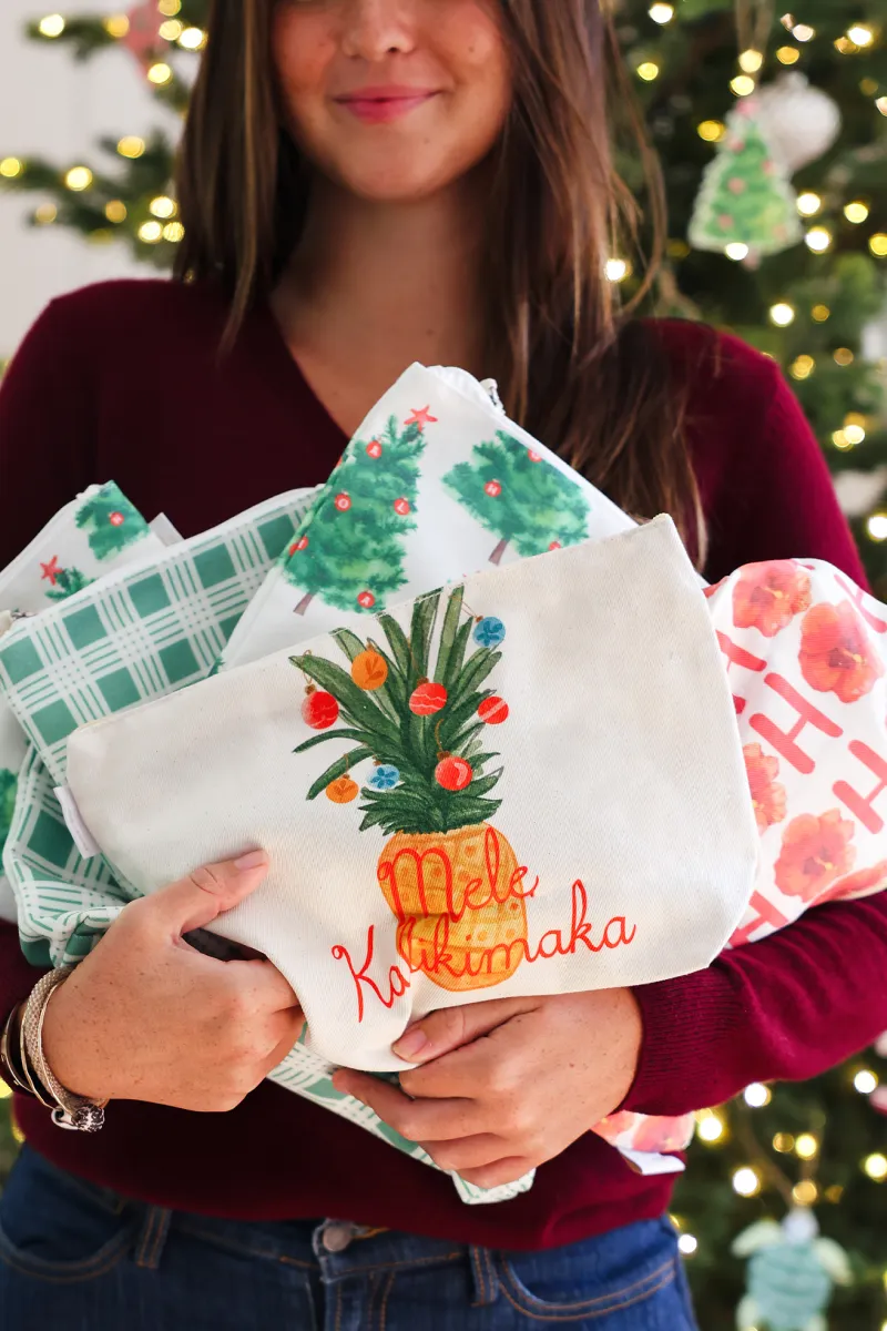 Christmas Tree on Car Cosmetic Bag, Large