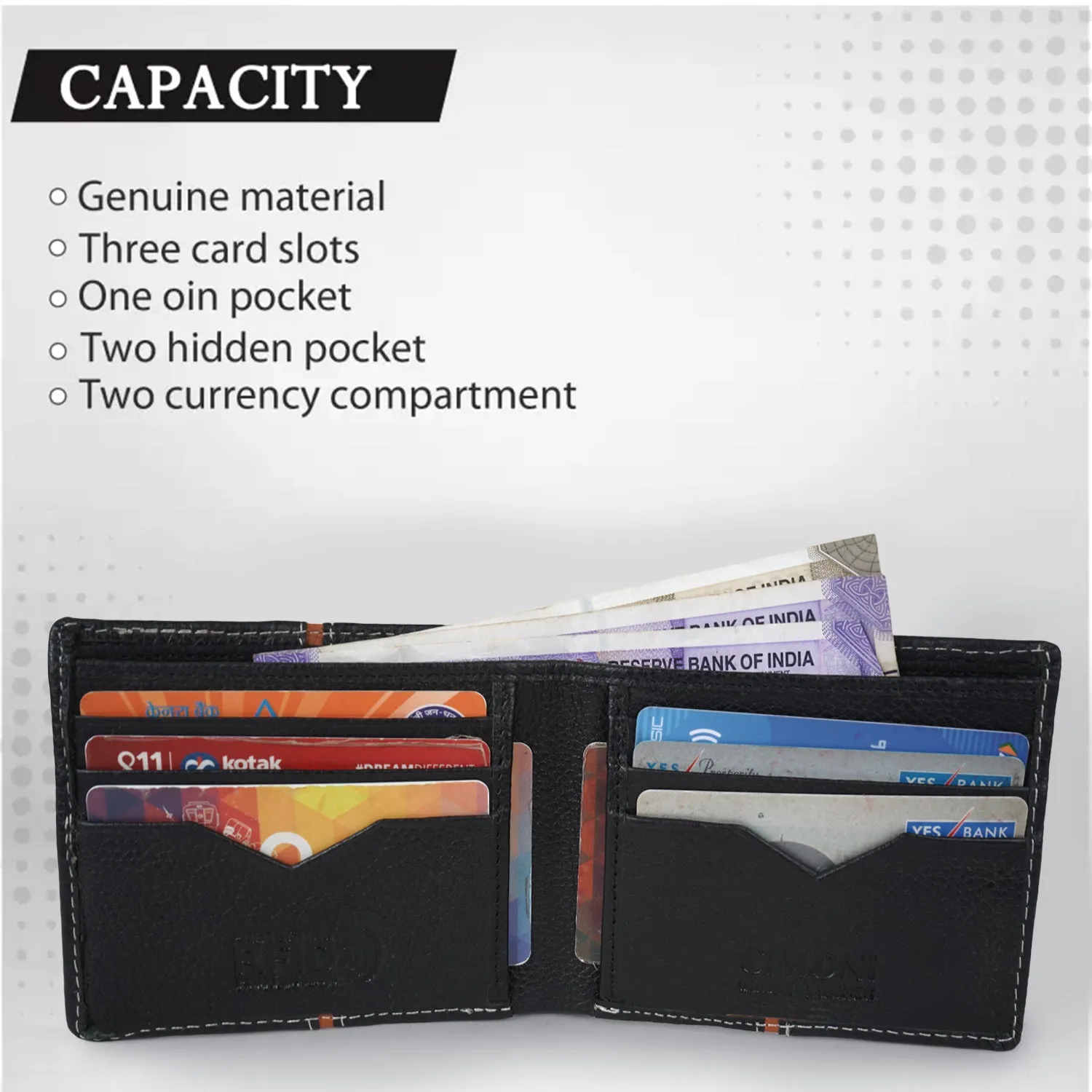 CIMONI Genuine Leather Classic Trendy Travel Slim Wallet Credits Cards for Men