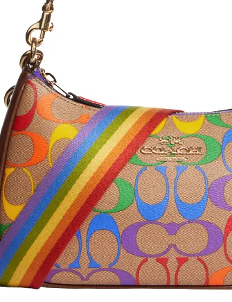 Coach Teri Shoulder Bag In Rainbow Signature Canvas