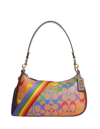 Coach Teri Shoulder Bag In Rainbow Signature Canvas