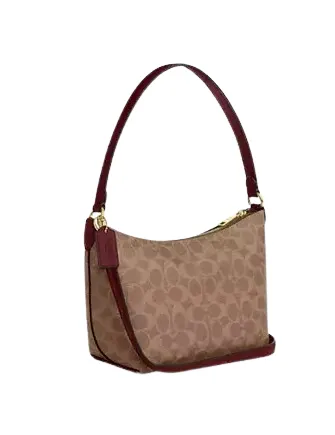 Coach Zip Top Shoulder Bag In Signature Canvas With Horse And Carriage Print