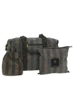 Coated Canvas Pouch Boston Bag Set with Accessories