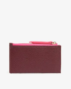 COMPACT WALLET | Burgundy Pebble