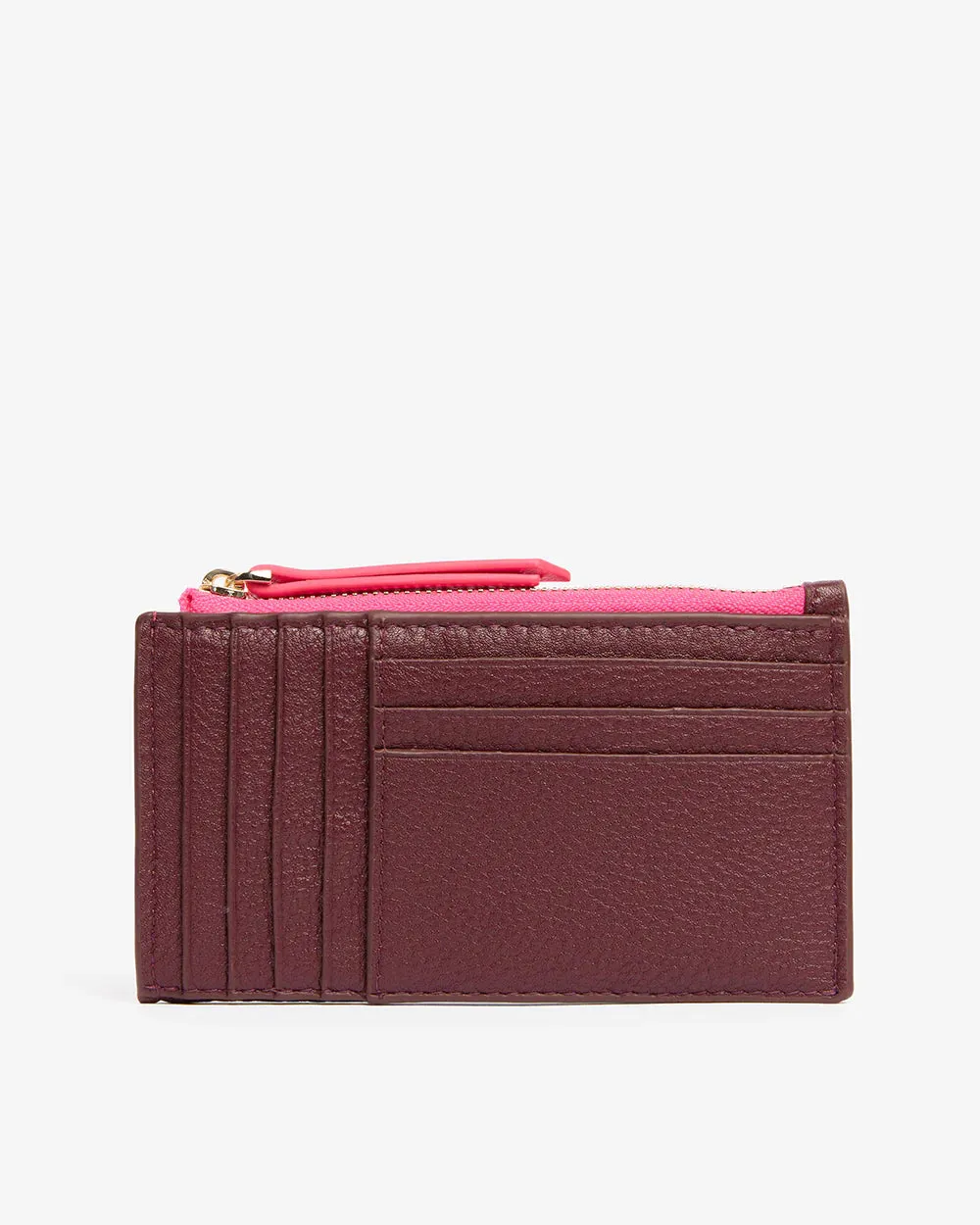 COMPACT WALLET | Burgundy Pebble