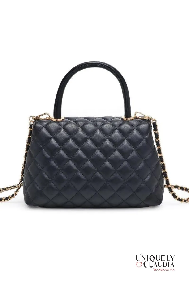 Cordelia Quilted Black Crossbody Bag