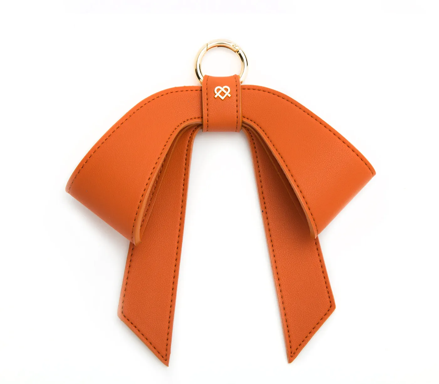 Cottontail Bow - Orange Vegan Leather Bag Charm