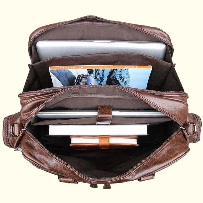 Cowhide Leather Business Travel Briefcase