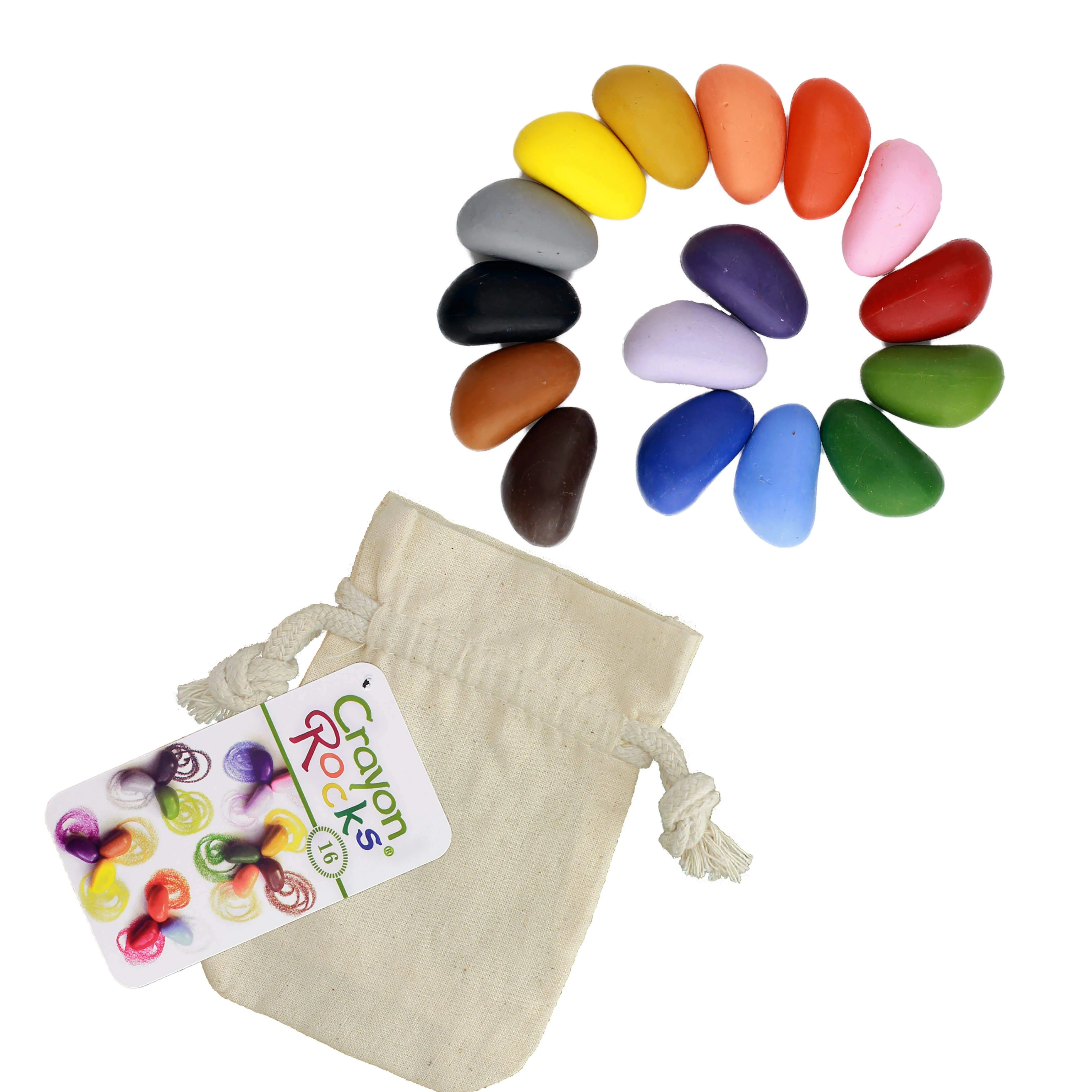 Crayon Rocks - Set of 16 Colors in a Muslin Bag