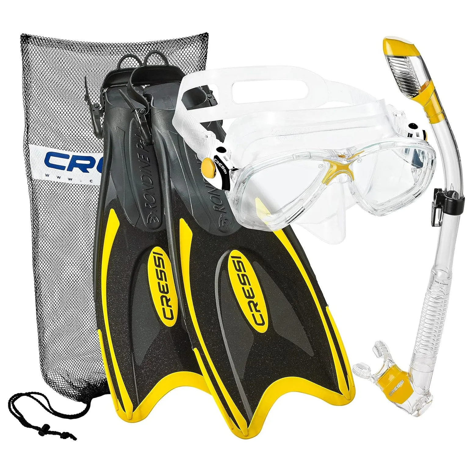 Cressi Marea Mask - Supernova Dry Snorkel - Palau Fins Snorkel Set