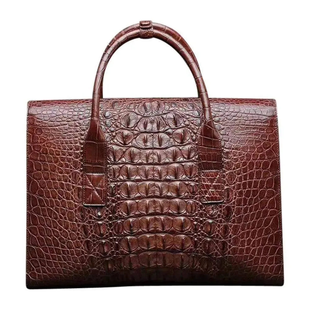 Crocodile Leather foldover Briefcase  |  Rossieviren