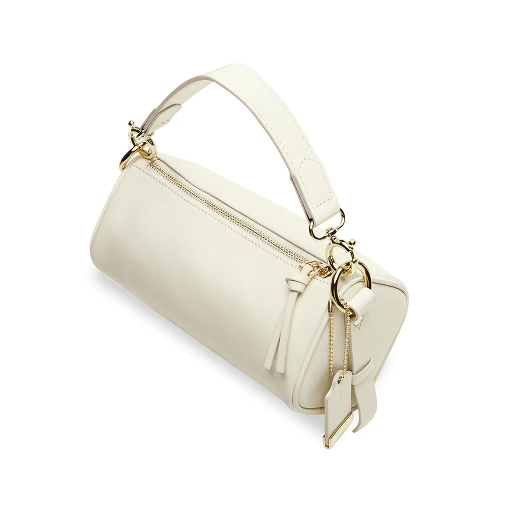 Cuboid Top Handle Crossbody Bag - White