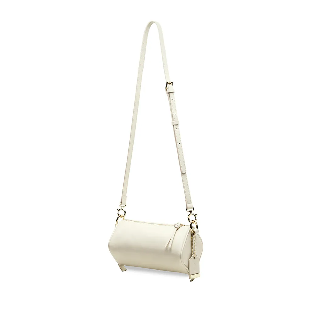 Cuboid Top Handle Crossbody Bag - White