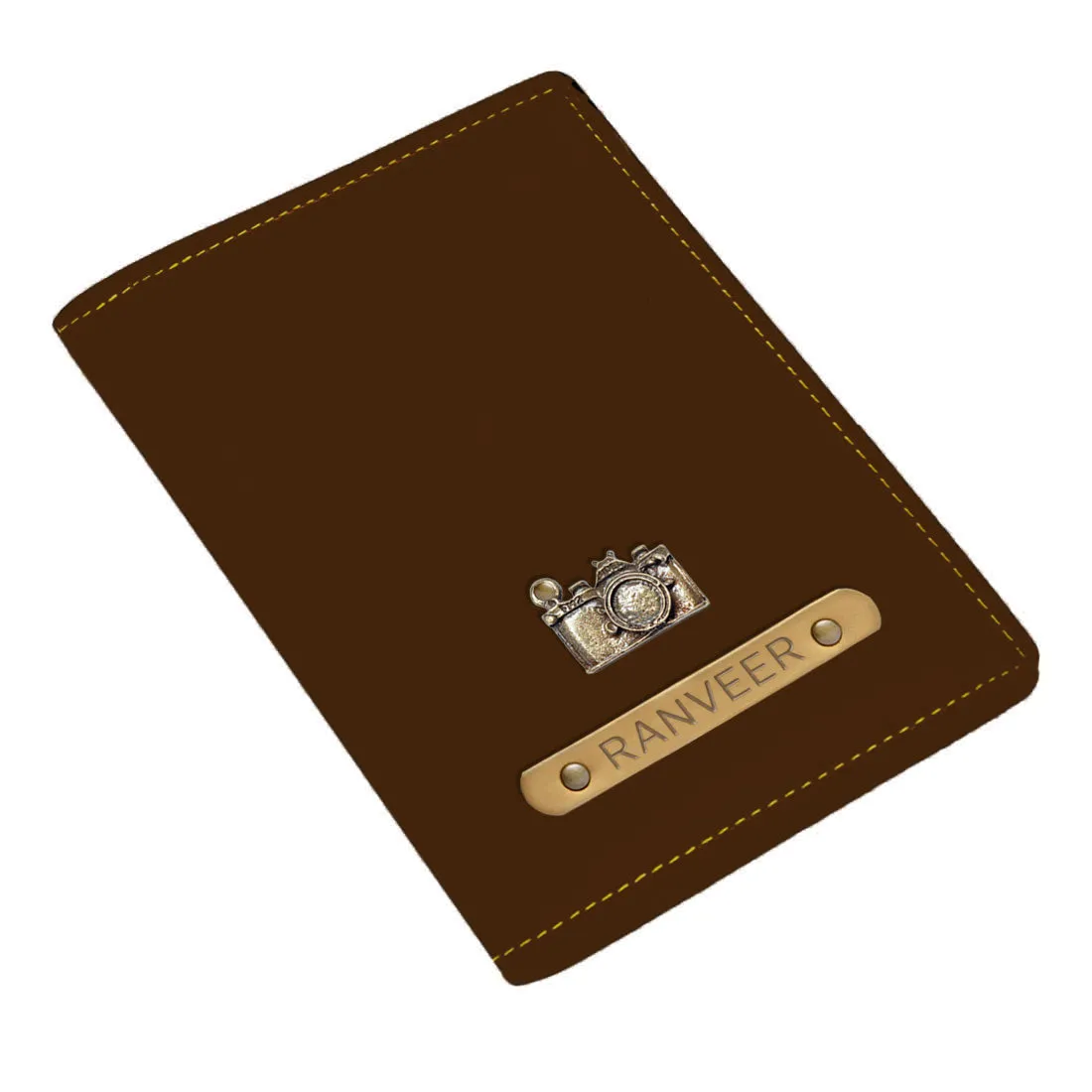 Customized Travel Wallet Passport Cover with Charm - Camera