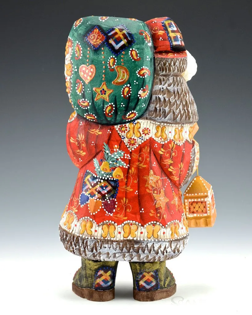 Decorative Russian Santa with Lantern 10"