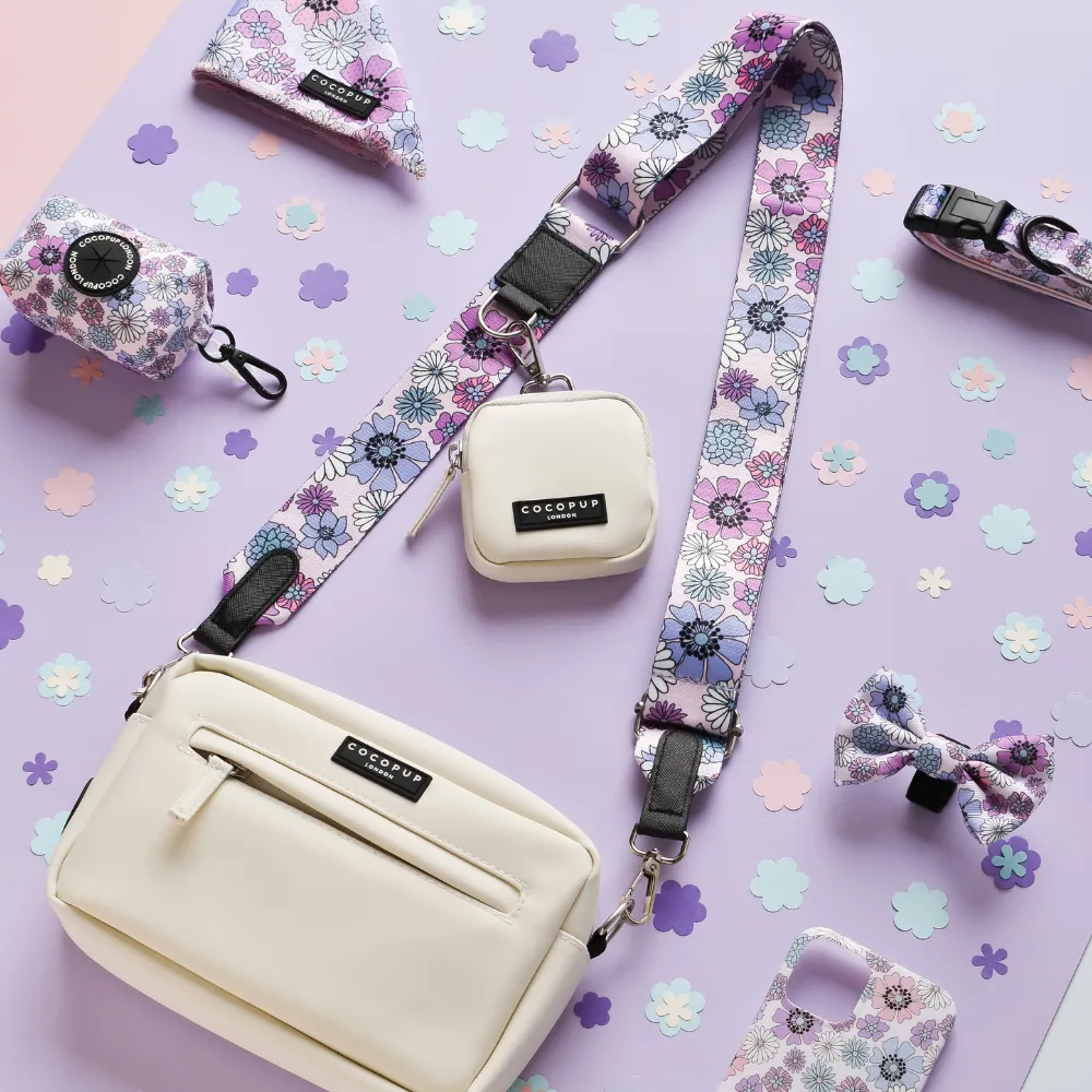 Dog Walking Oyster White Bag Bundle - Pastel Flowers