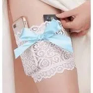 Dreamgirl Leg Garter With Pocket White S/M