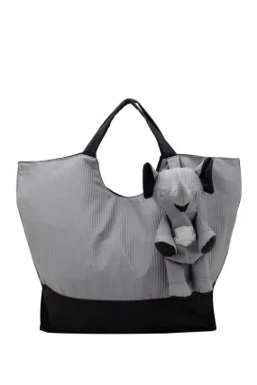 ELEPH FOLDABLE PLEAT - TOTE L :  Grey