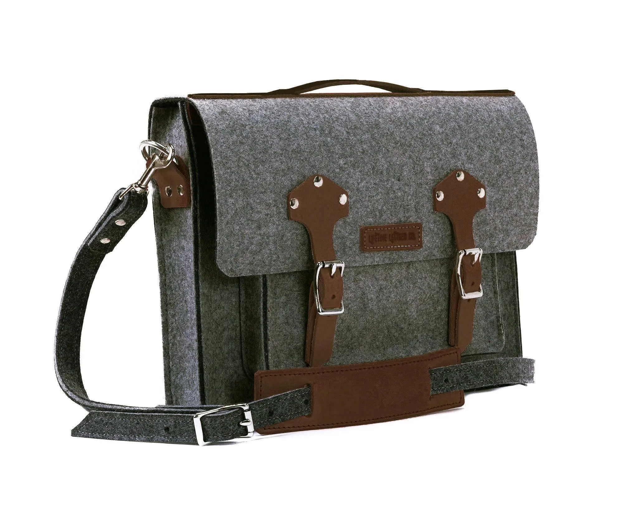 Felt & Leather Messenger Bag