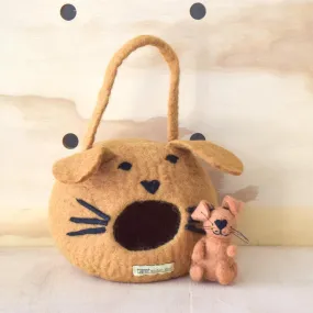 Felt Dog House Bag with Puppy Toy