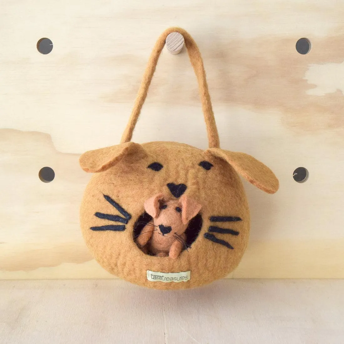 Felt Dog House Bag with Puppy Toy