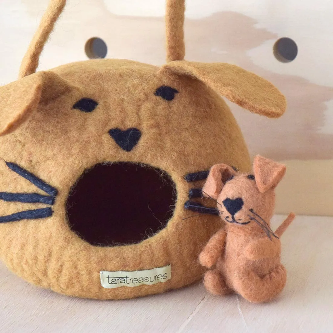 Felt Dog House Bag with Puppy Toy