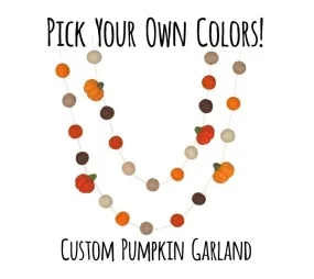 Felt Pumpkin Garland- PICK YOUR COLORS