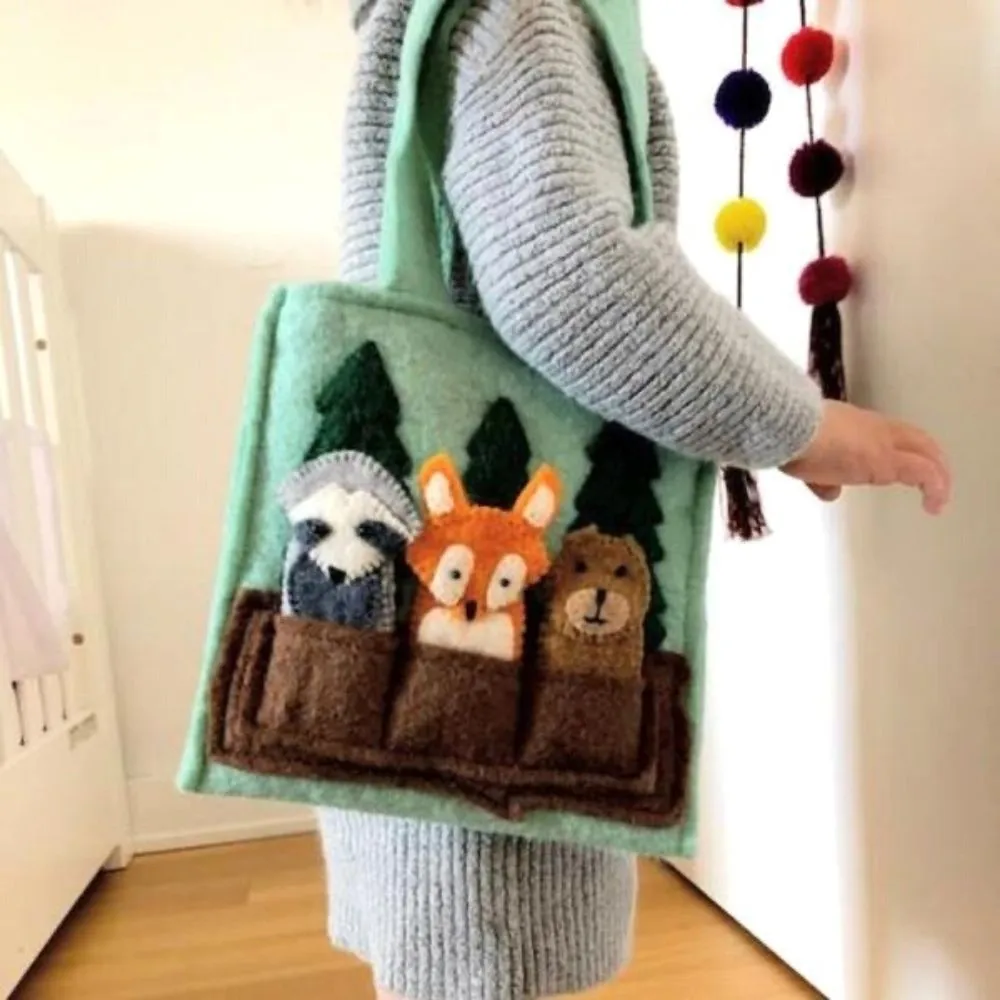 Felt Puppet Bag - Woodland Friends