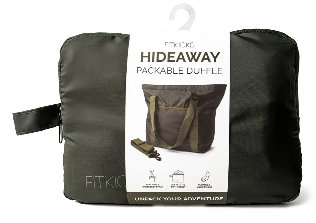 FITKICKS® Hideaway Foldable Packable Duffle Bag for Travel