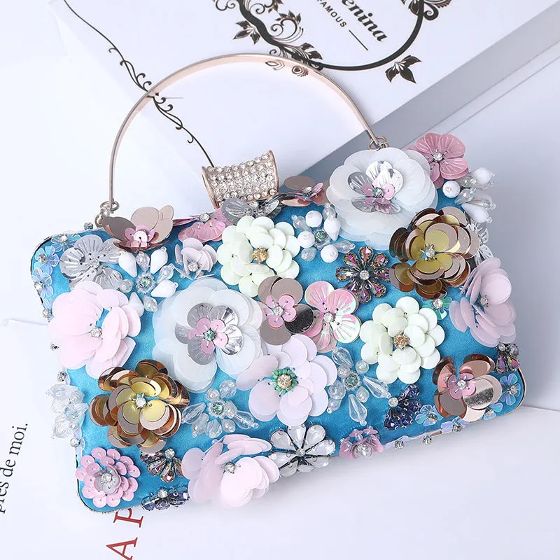 Floral Sequin Evening Bag