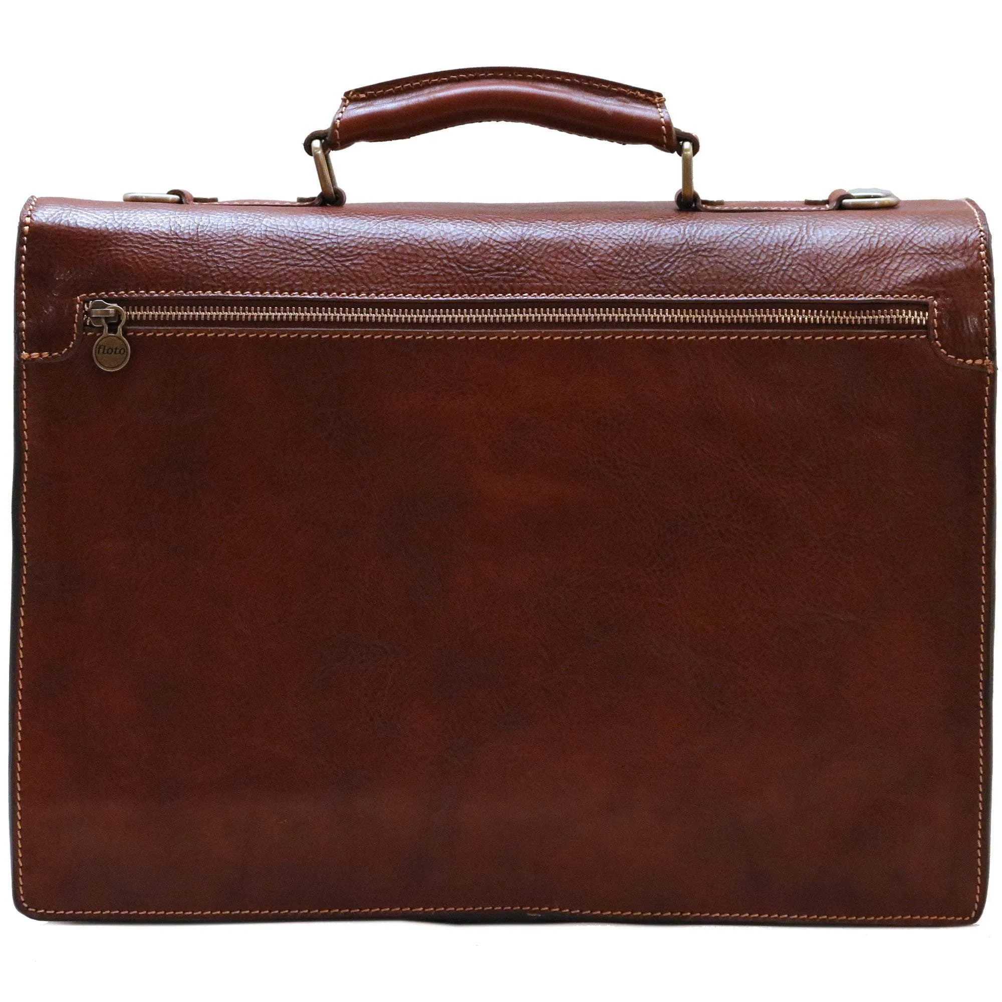 Floto Leather Novella Roller Buckle Briefcase